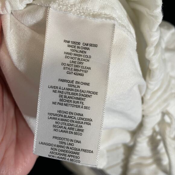 Joie Stuva Linen Jogger Pants White Drawstring Sporty Prep Neutral Pockets M - Picture 4 of 6